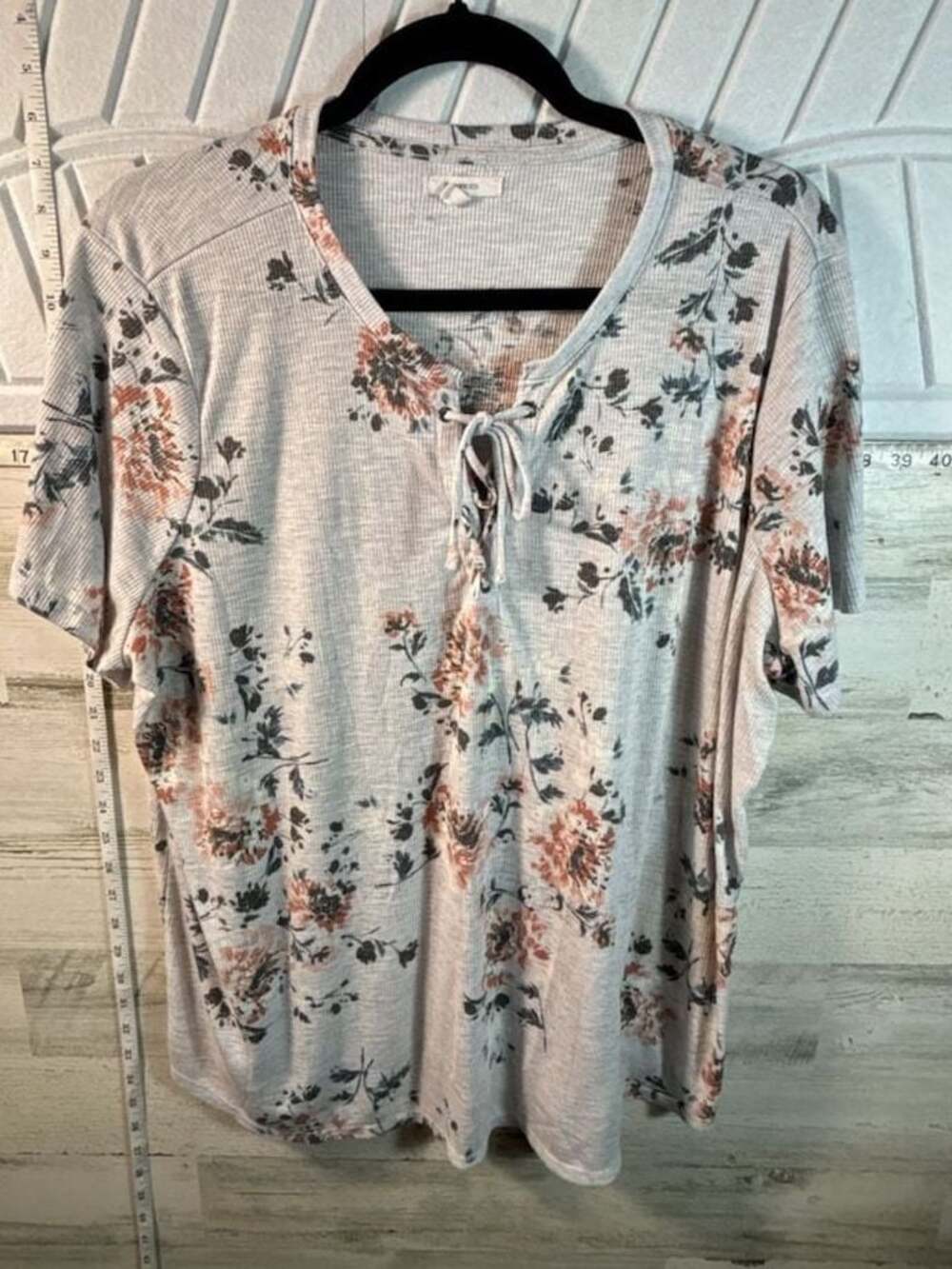 Maurices Plus Size Floral Ribbed Crossroads Tee 3X